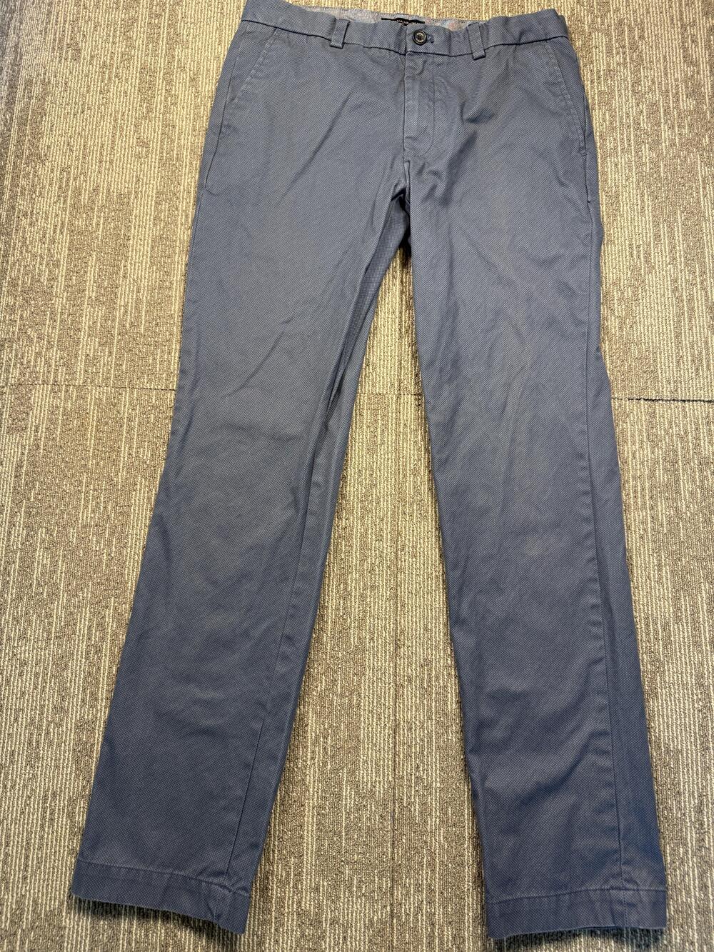 Banana Republic Aiden Chino Pants Mens 32x34 Blue Geometric Flat Front Straight